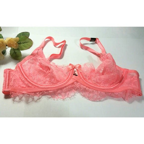 New! VS Bra Size 32B Pink Unlined Demi $22 - Picture 2 of 6